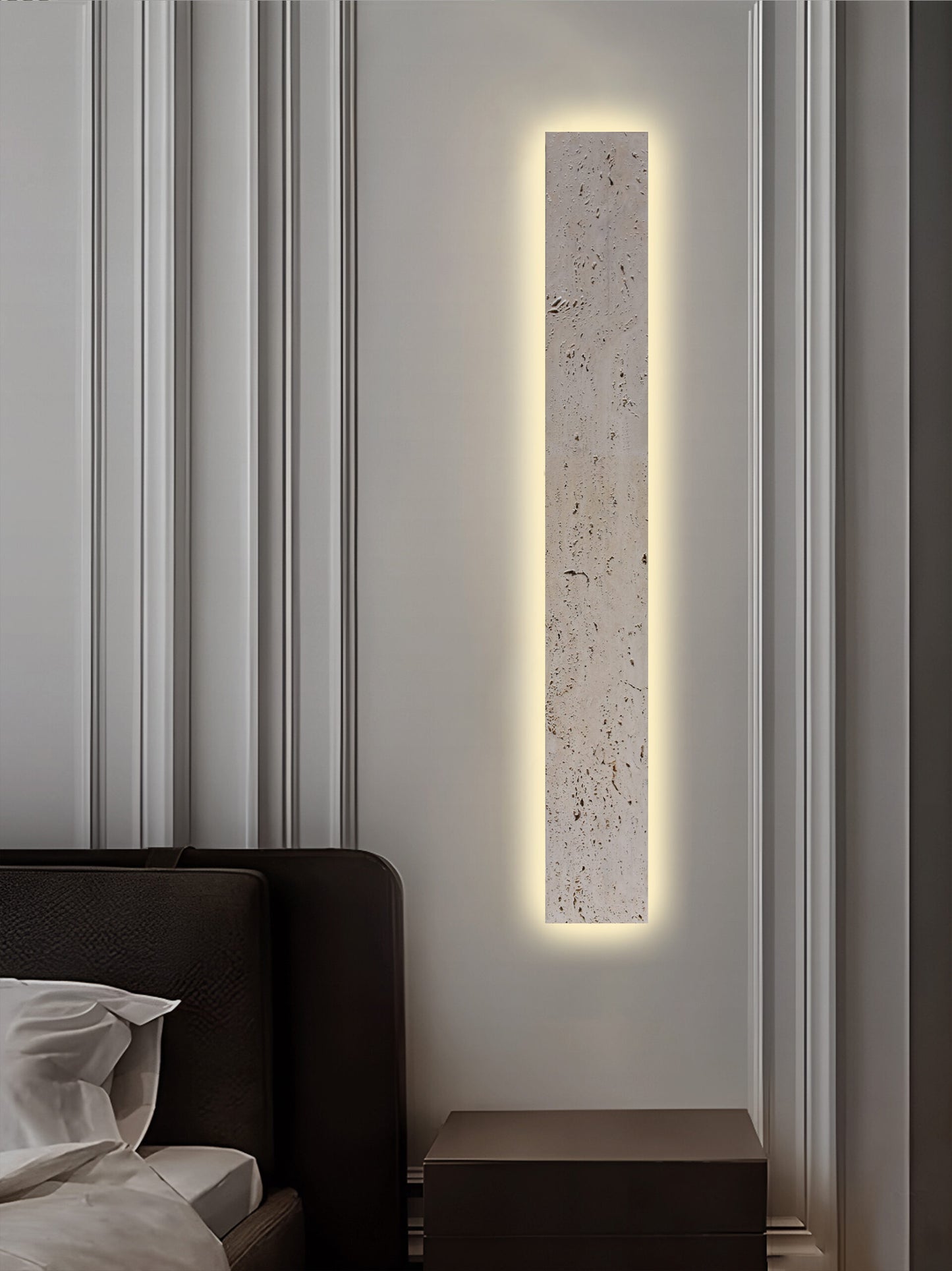 Aplique de pared beige, mármol travertino