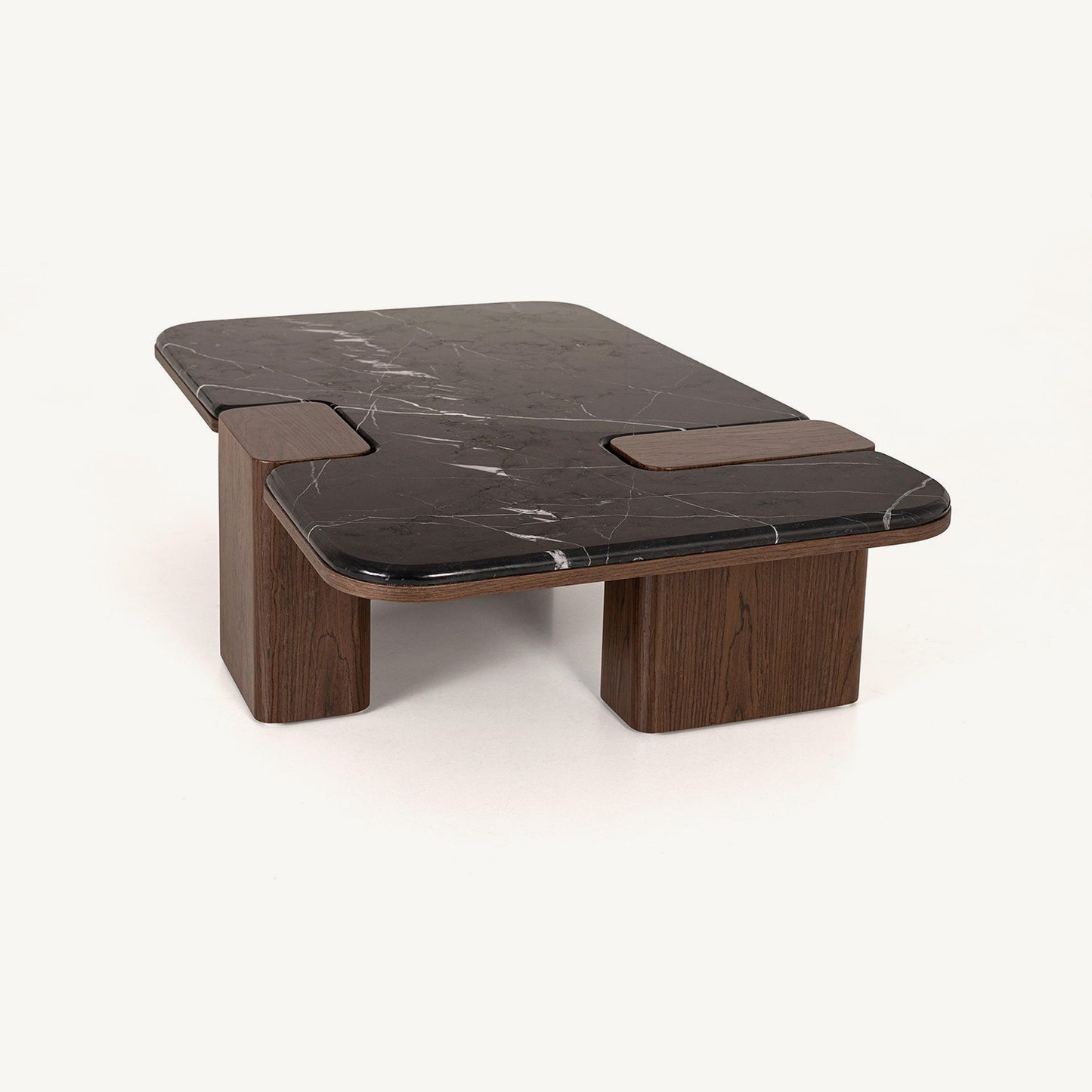 Mesa de centro en marmol y madera de nogal Delfos