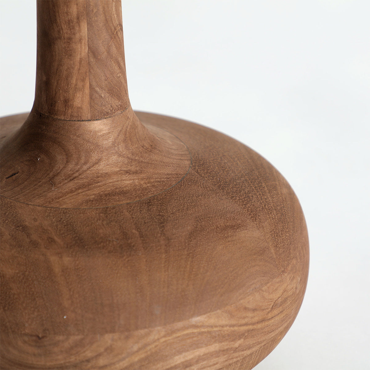 Lámpara de mesa marrón, madera de mango y yute