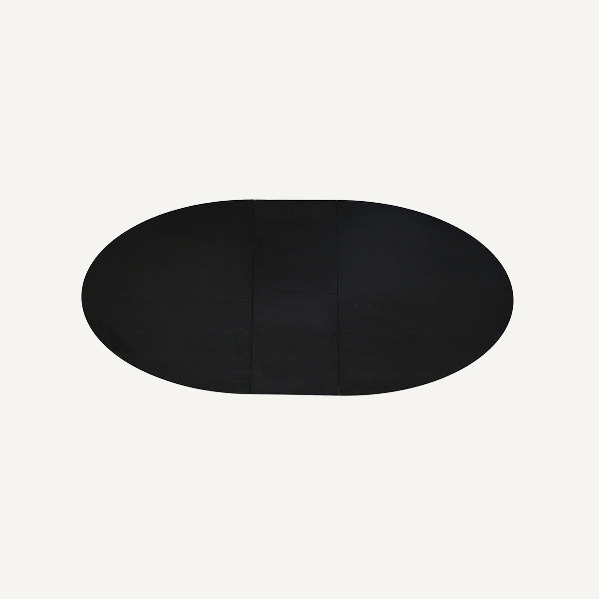 Mesa de comedor extensible y ovalada, en color negro de melamina y madera DM