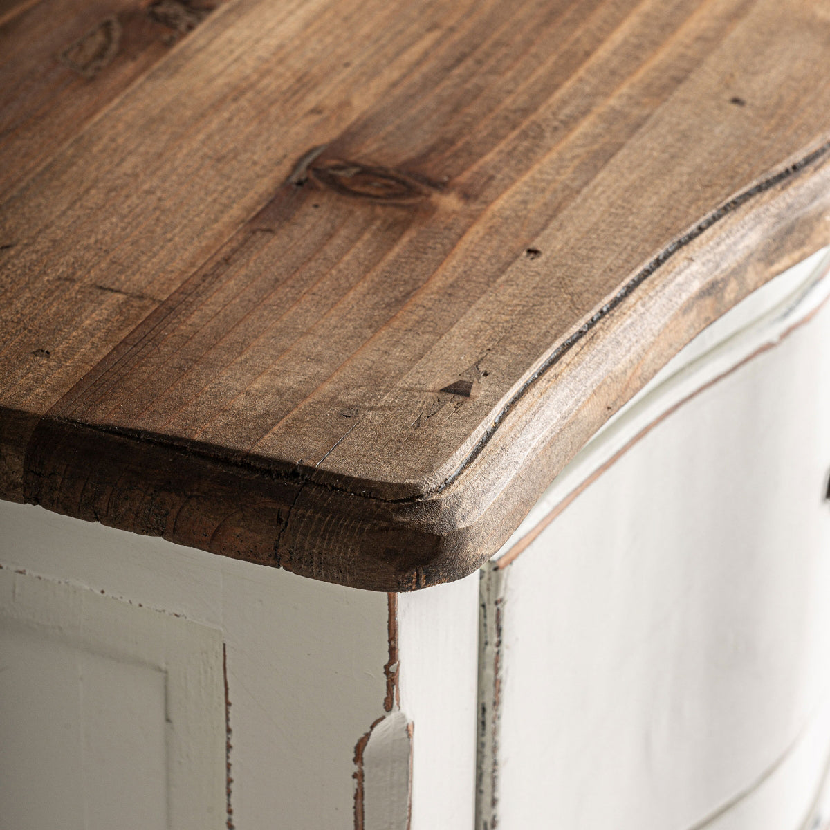 Mesita de noche Estilo Francés Clásico Blanco roto