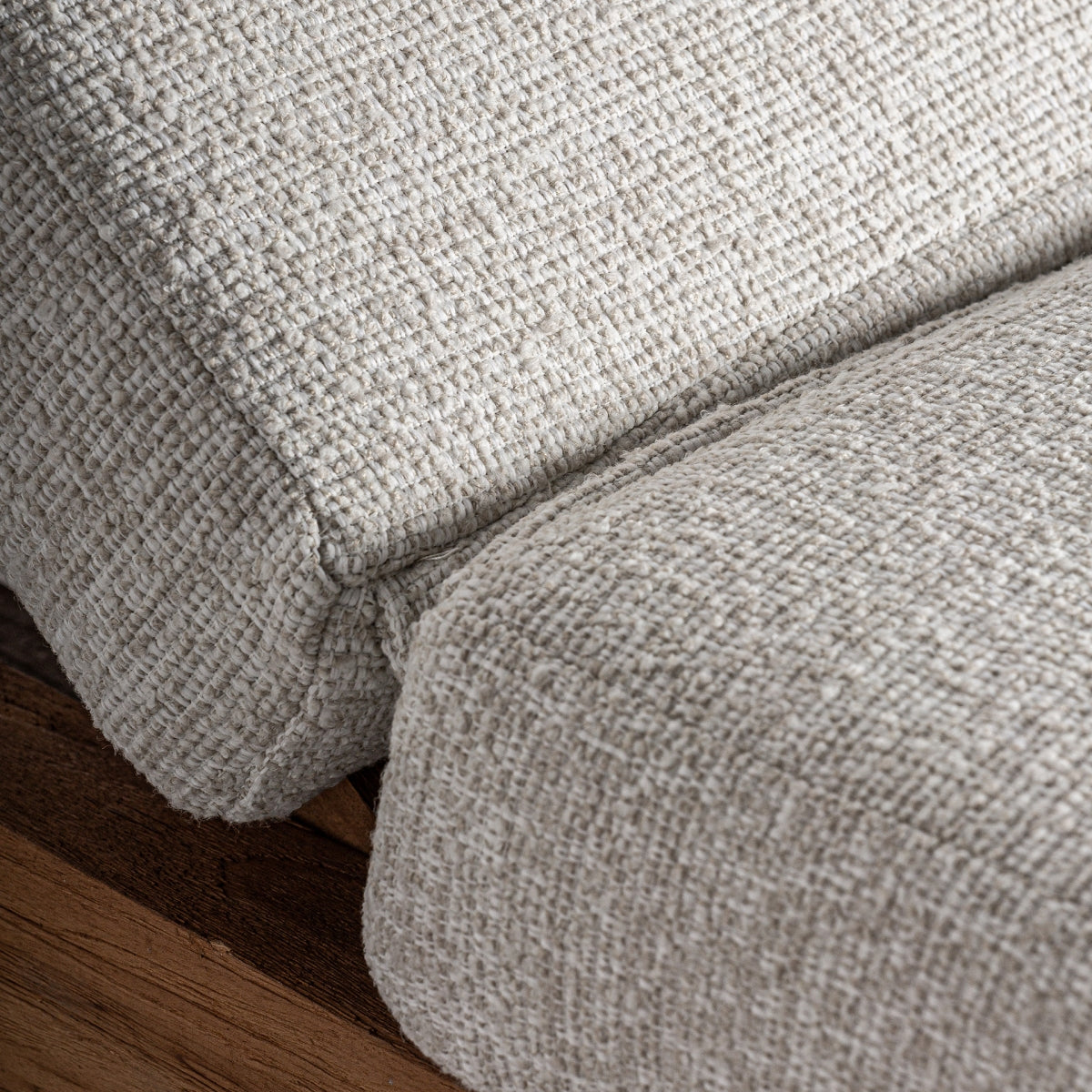 Tumbona de exterior, de madera de teca reciclada, polipropileno y poliéster