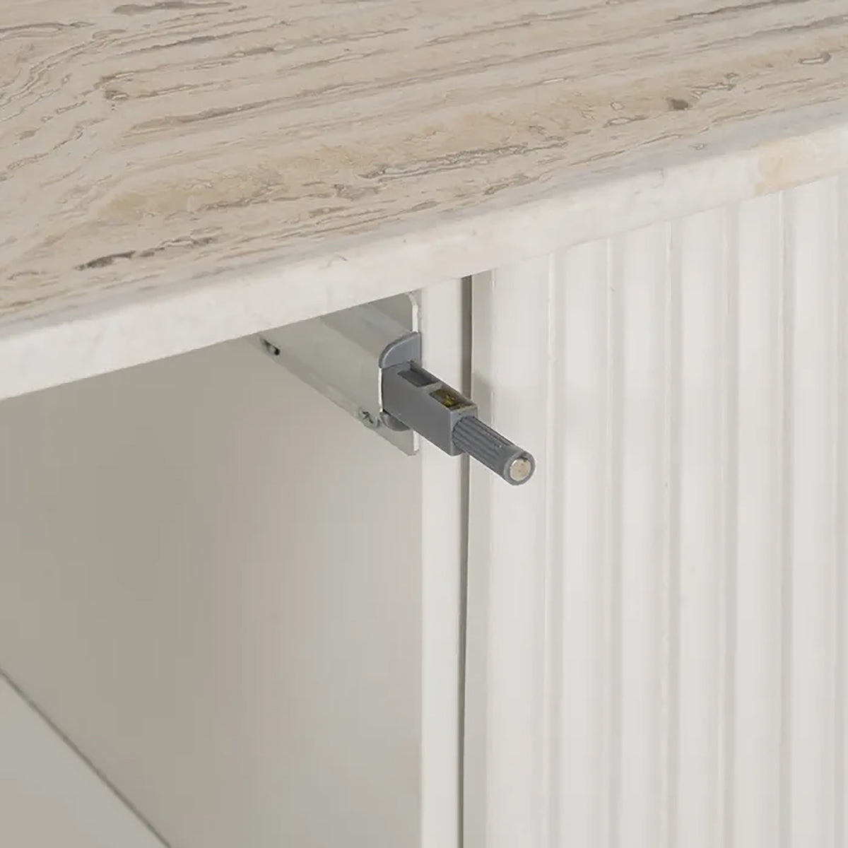 Aparador blanco en madera de mango y mármol