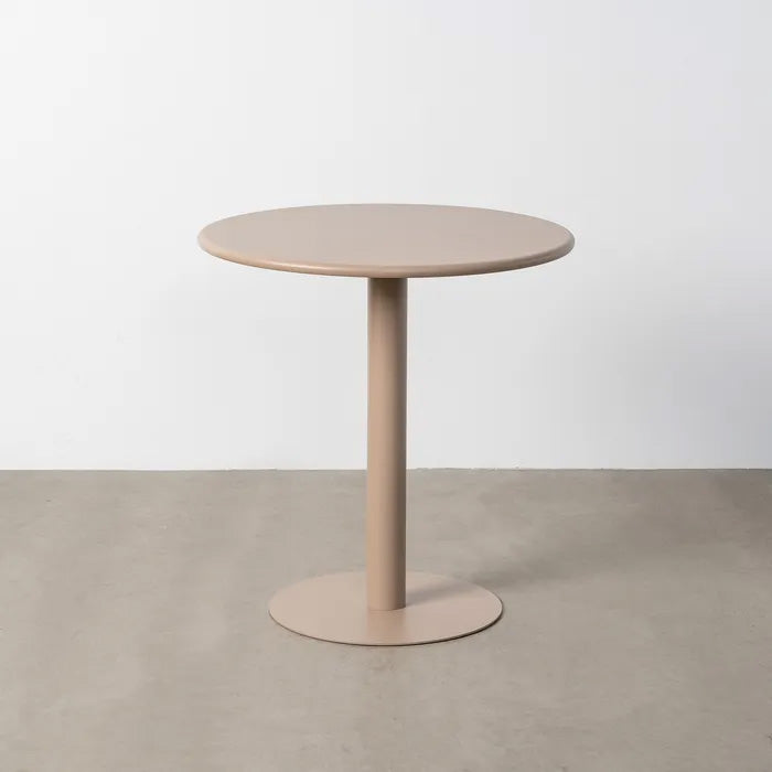 Mesa Auxiliar Exterior Redonda 70x70 beige