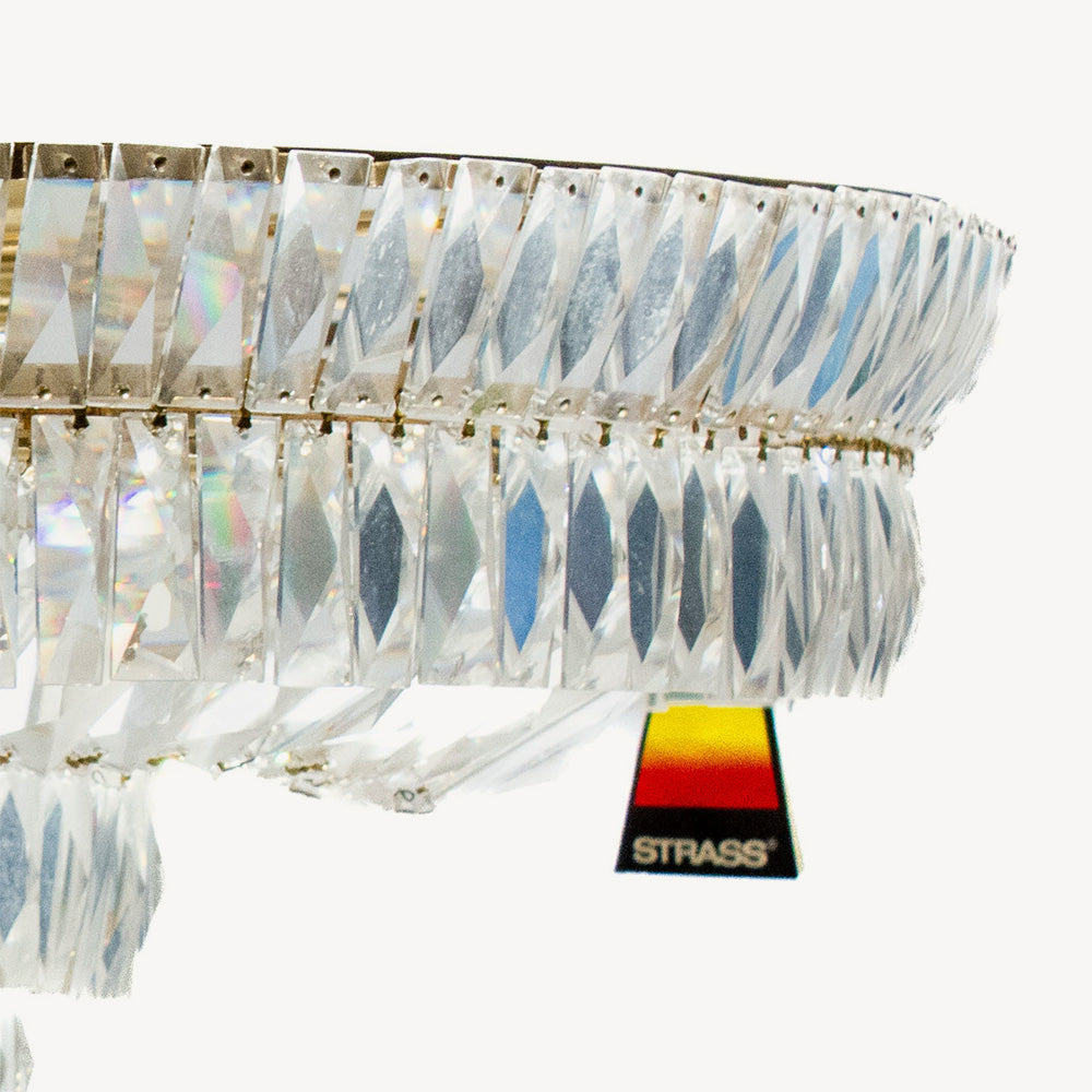 Lámpara de techo, de hierro y cristal Strass