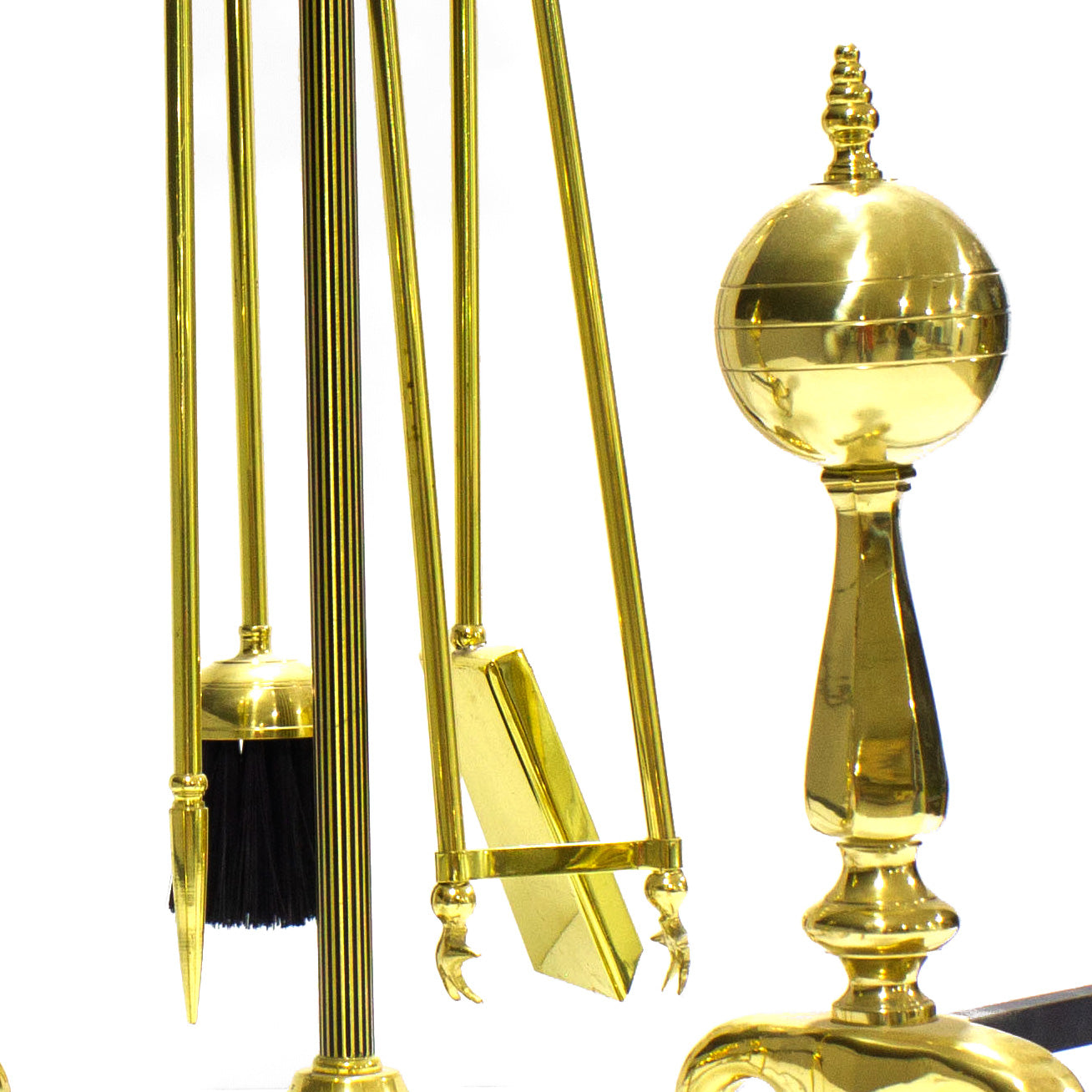 Accesorios chimenea, hierro forjado, dorado y negro