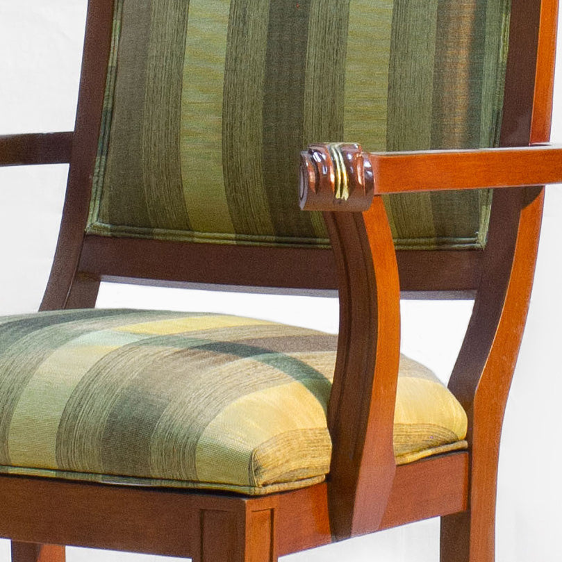 Sillón vintage madera natural, tapizado