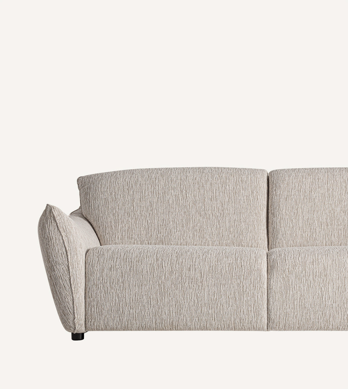 Sillón 2 plazas, de tejido poliéster con acabado jaspeado color gris.