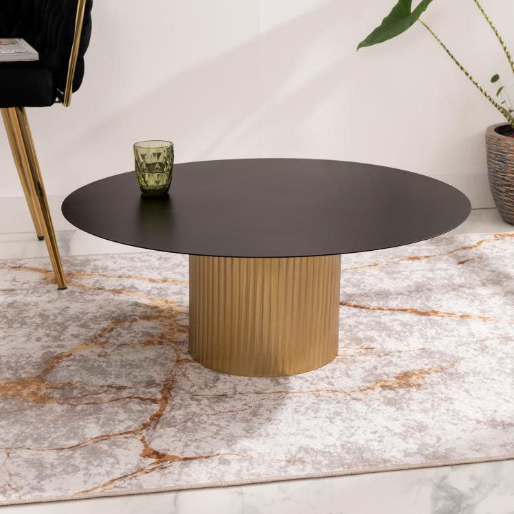 Mesa de centro dorada baja