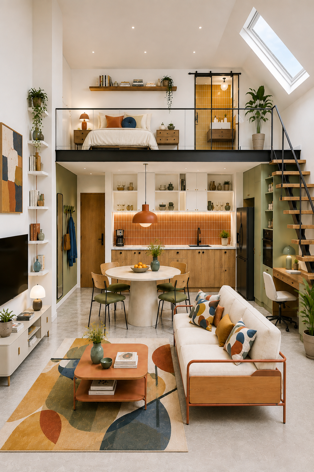 Loft con muebles que optimizan el espacio sin renunciar al diseño