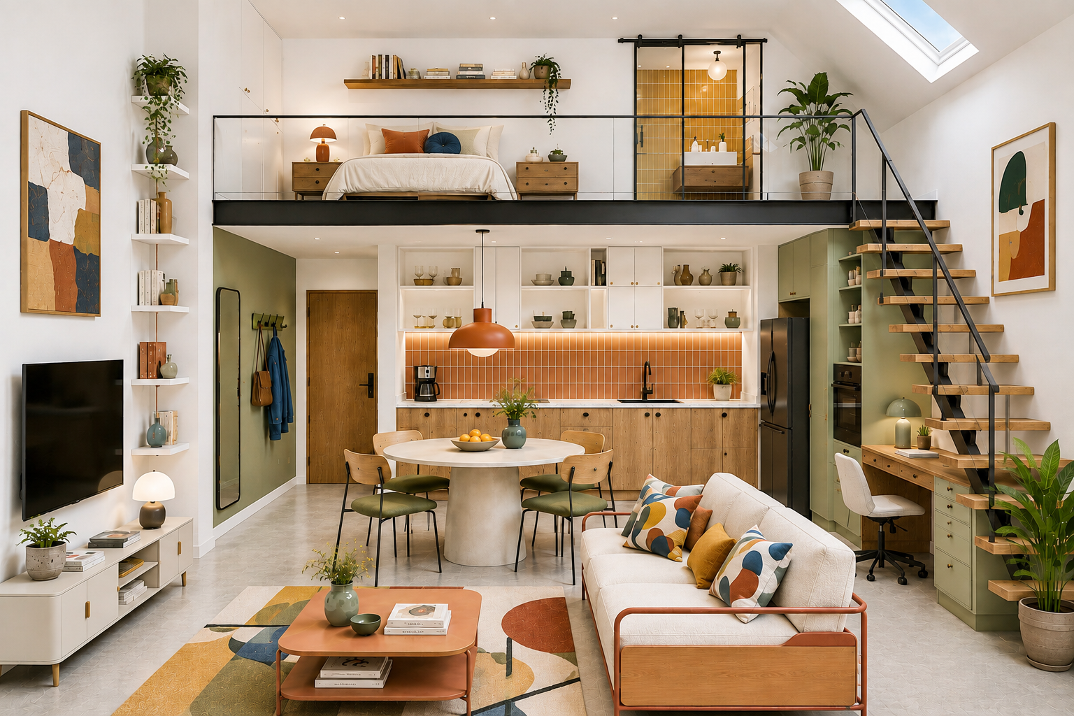 Loft con muebles que optimizan el espacio sin renunciar al diseño
