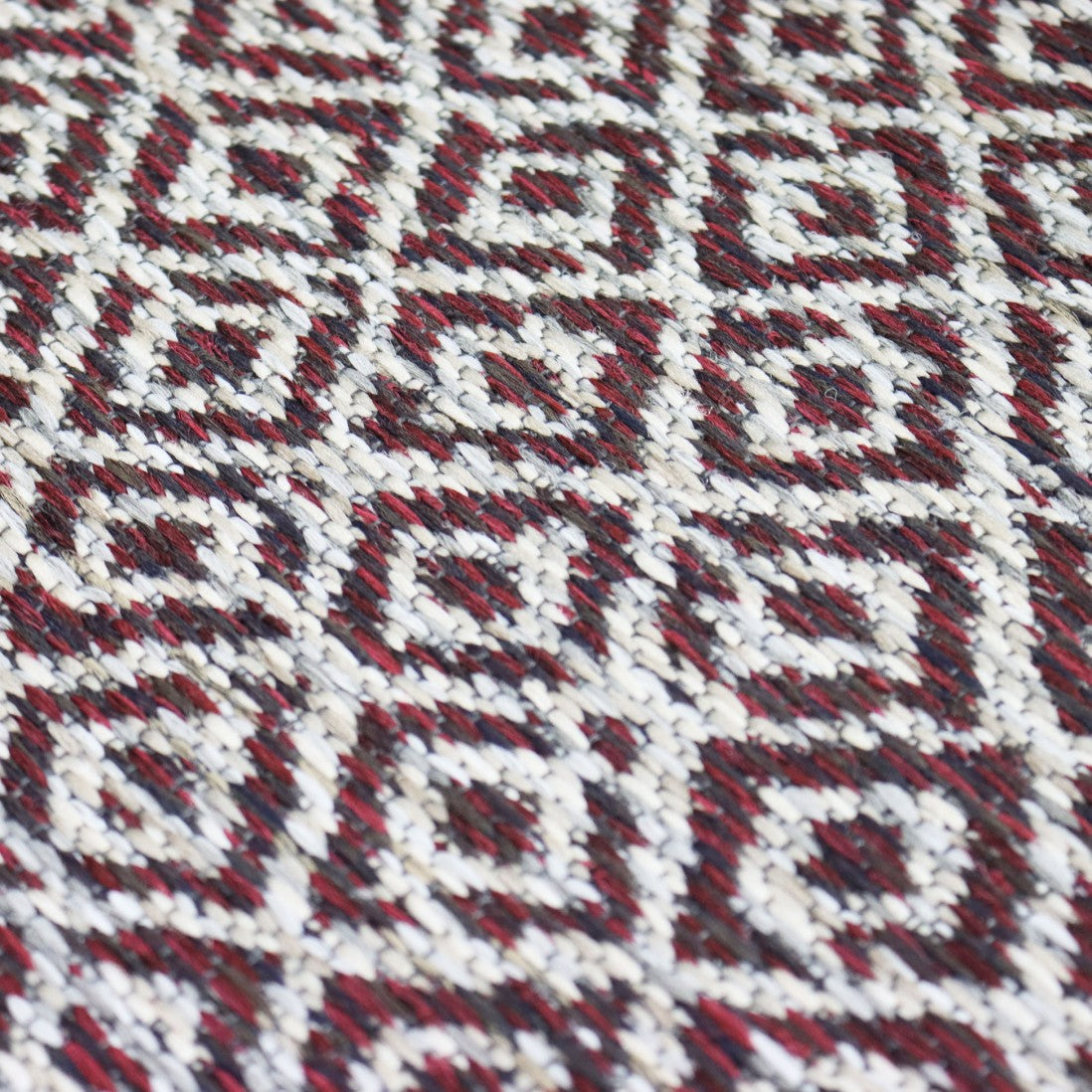 Alfombra de interior y exterior con rombos rojo