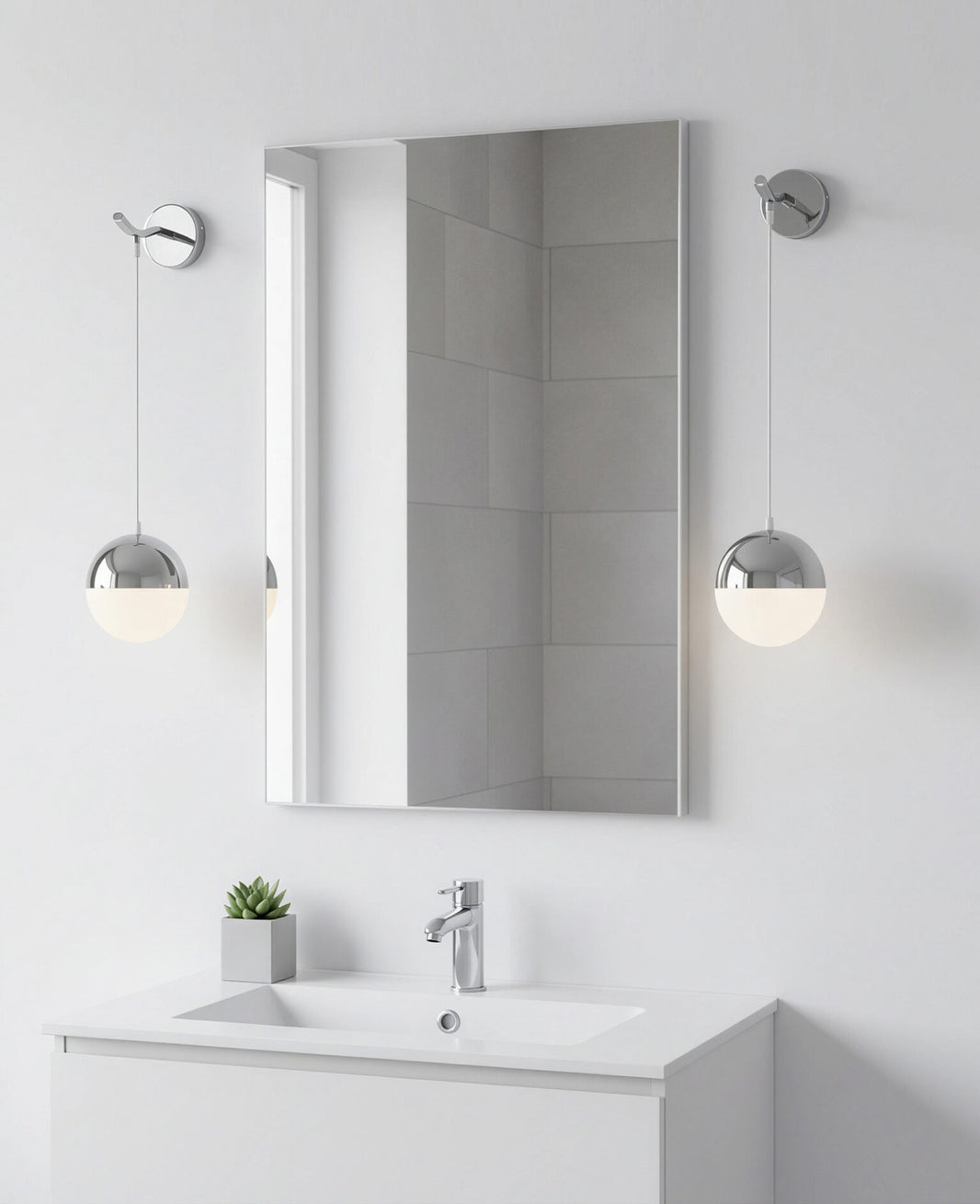 Aplique de pared  en acero color cromo