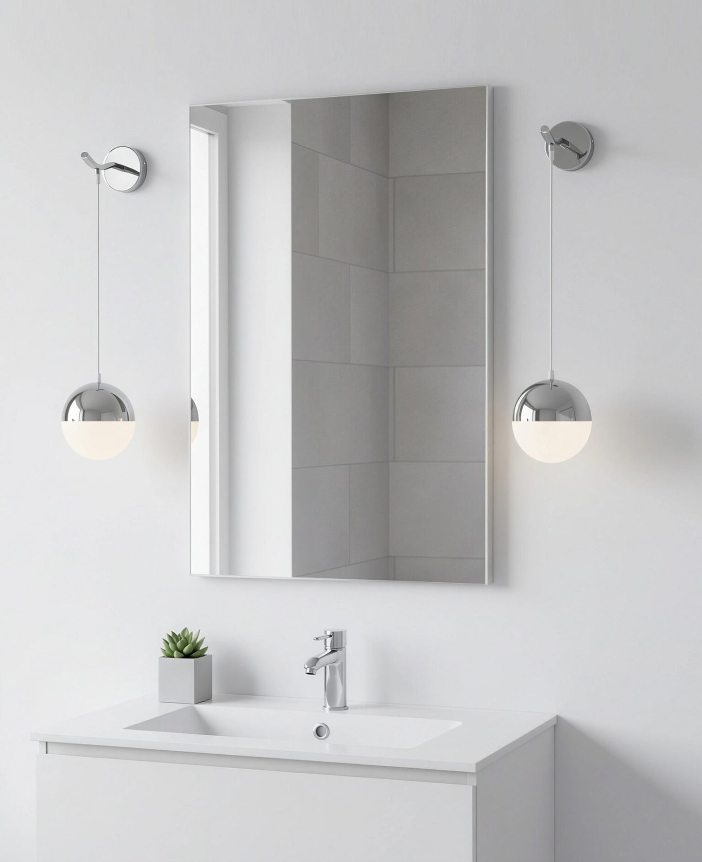 Aplique de pared  en acero color cromo