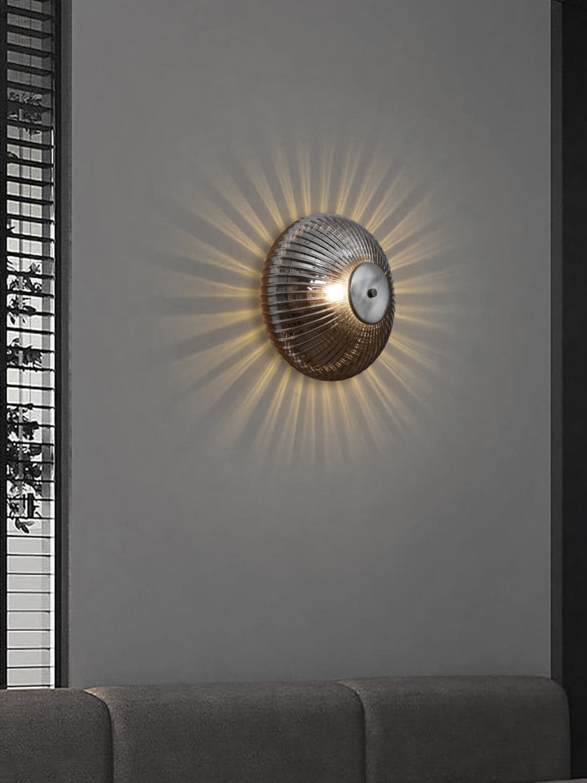 Aplique de pared de cristal ahumado