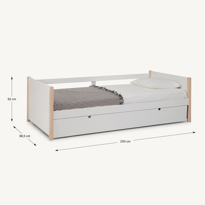 Cama nido de madera de pino y DM en color blanco