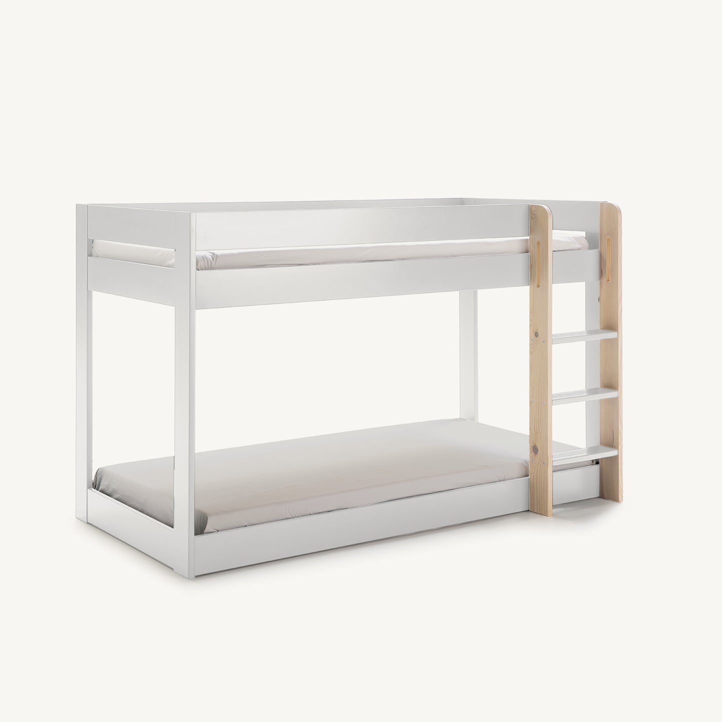 Litera Montessori 90x190 en color blanco con somieres incluidos