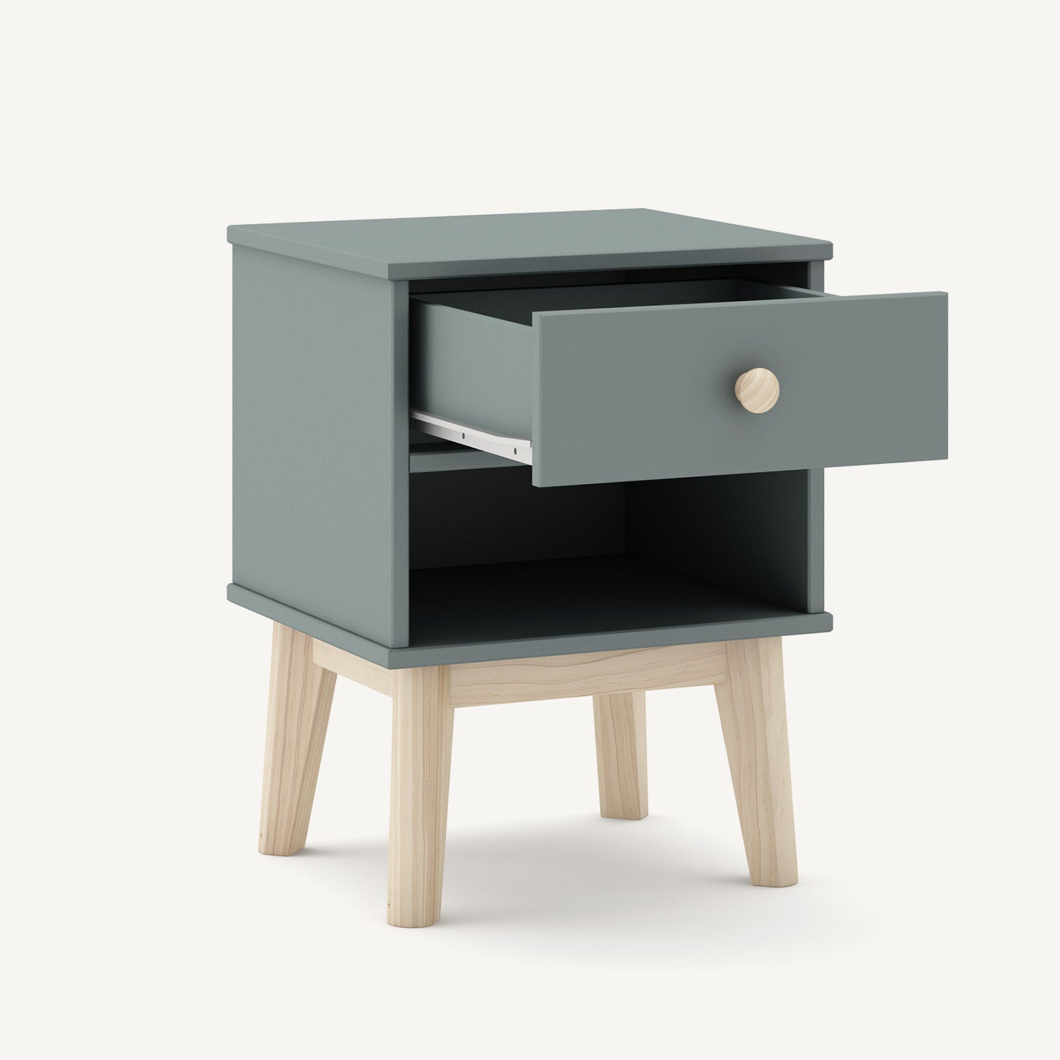 Mesita auxiliar infantil de diseño contemporáneo en color verde