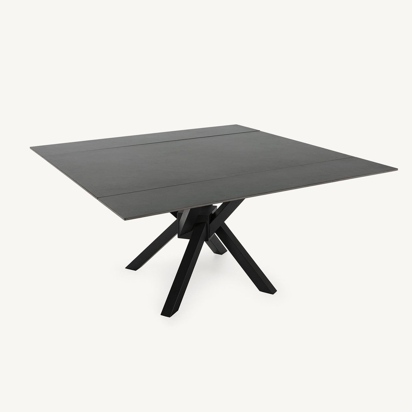 Mesa de comedor Arlene Cuadrada Extensible de piedra y metal