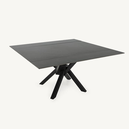 Mesa de comedor Arlene Cuadrada Extensible de piedra y metal