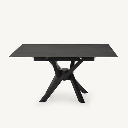 Mesa de comedor Arlene Cuadrada Extensible de piedra y metal