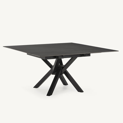 Mesa de comedor Arlene Cuadrada Extensible de piedra y metal