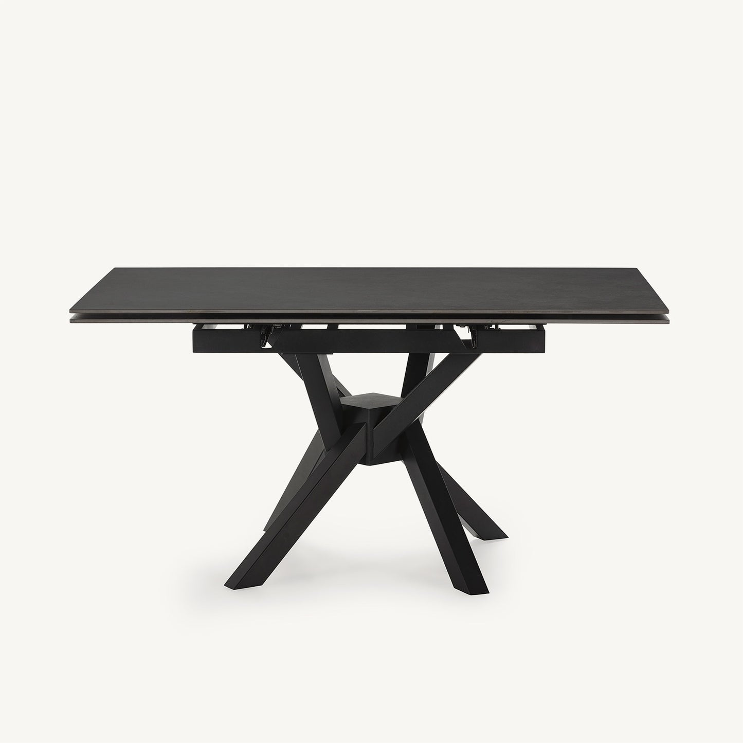 Mesa de comedor Arlene Cuadrada Extensible de piedra y metal