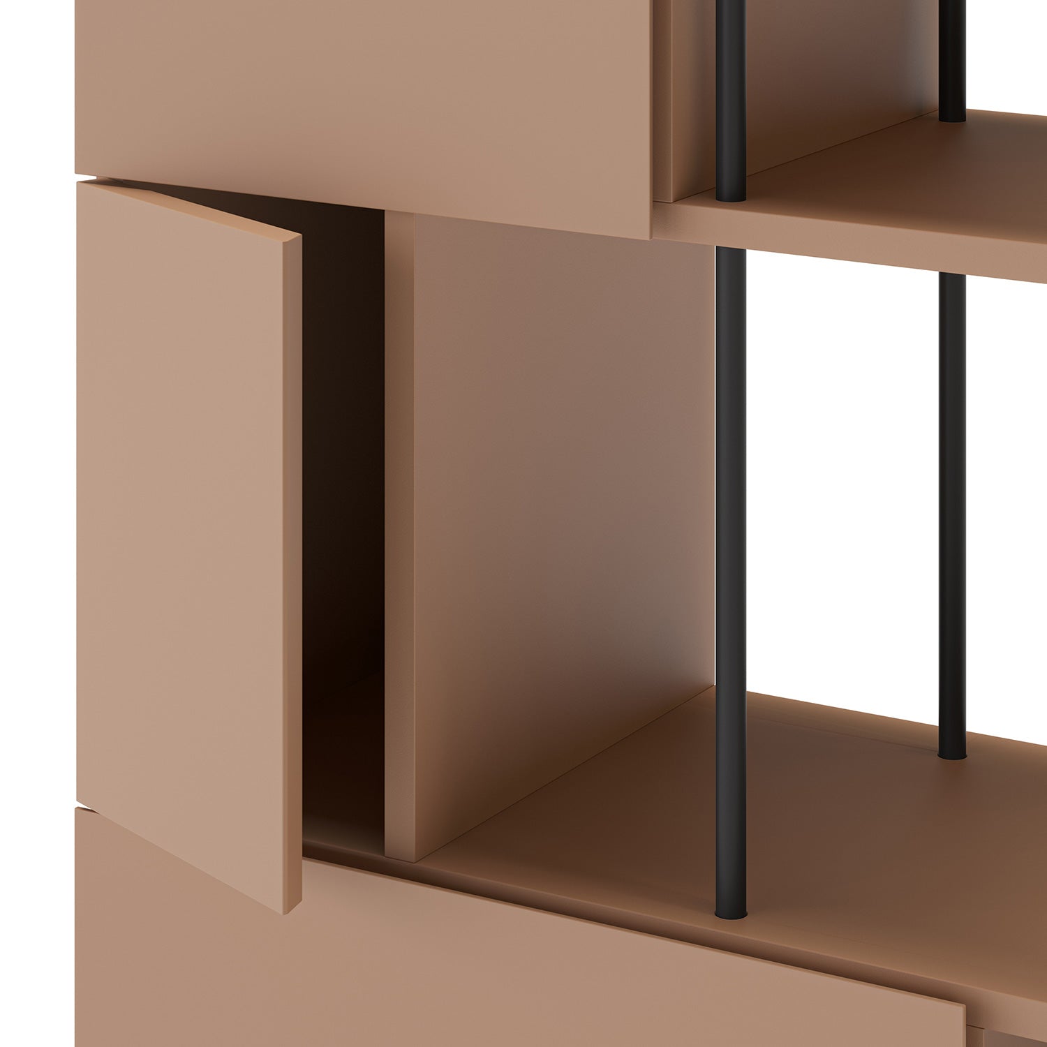 Estantería de metal terracota con cinco puertas