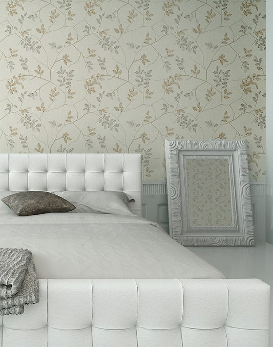 Papel Pintado rams con hojas romántico