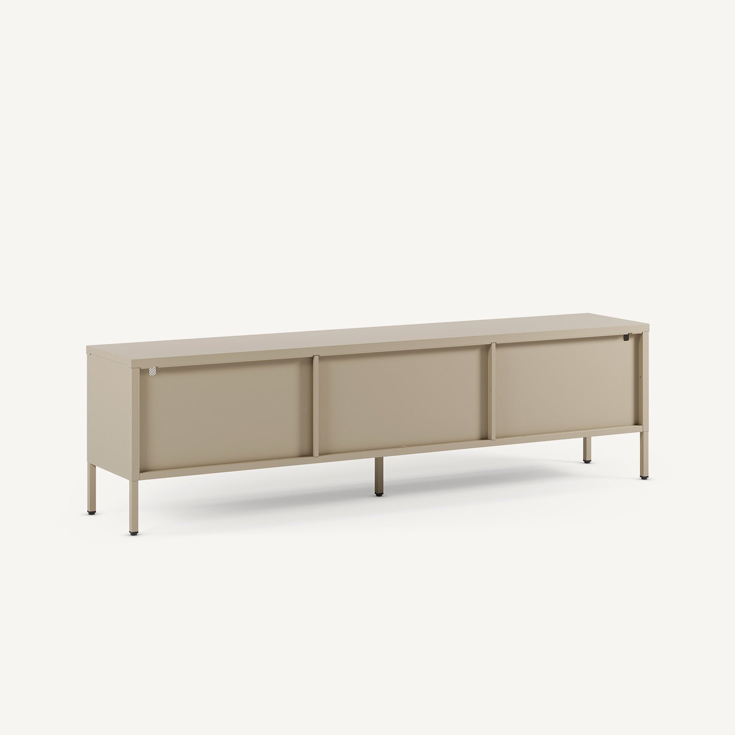 Mueble TV Fayna de cuatro puertas de rejilla en metal arena