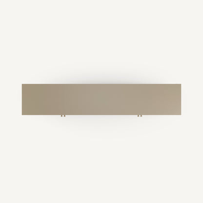 Mueble TV Fayna de cuatro puertas de rejilla en metal arena