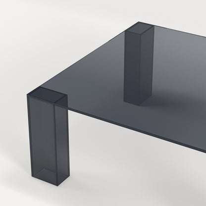 Mesa de centro Verena de Cristal Templado Gris Azulado