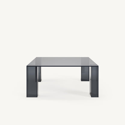 Mesa de centro Verena de Cristal Templado Gris Azulado