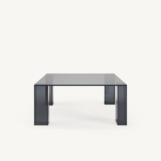 Mesa de centro Verena de Cristal Templado Gris Azulado