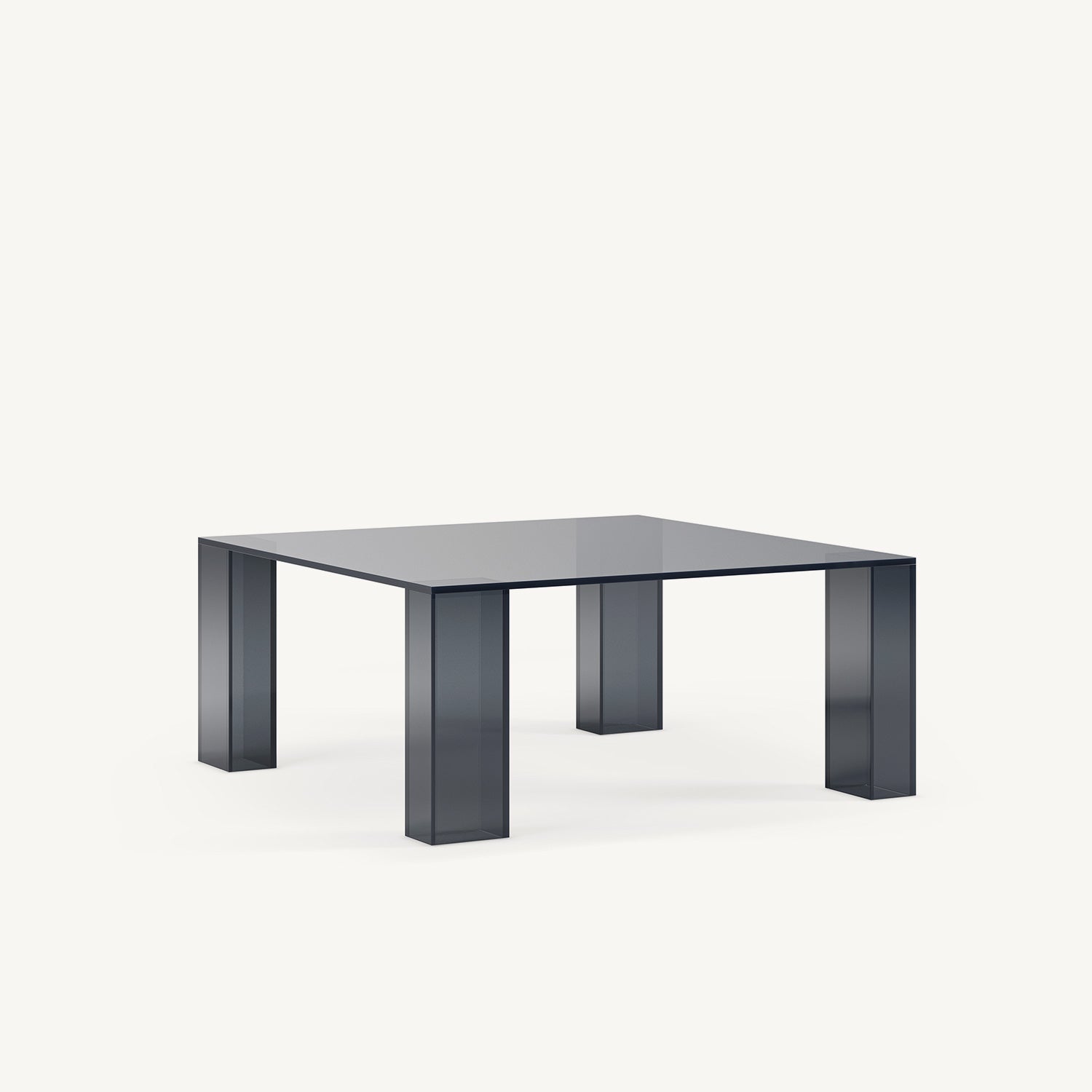 Mesa de centro Verena de Cristal Templado Gris Azulado