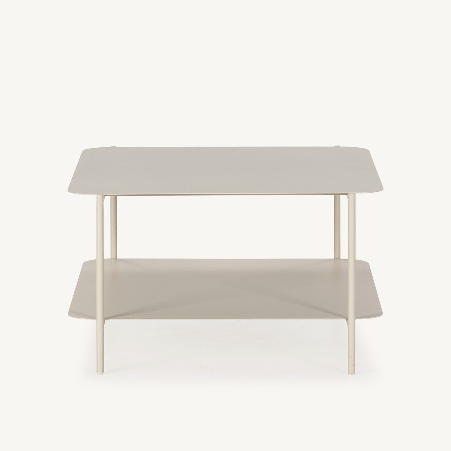 Mesa de centro cuadrada Beatrix de Metal Crema