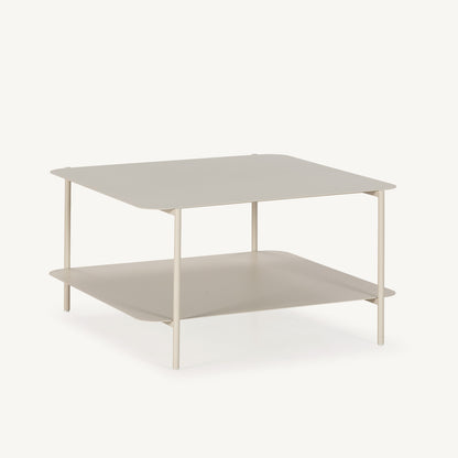 Mesa de centro cuadrada Beatrix de Metal Crema