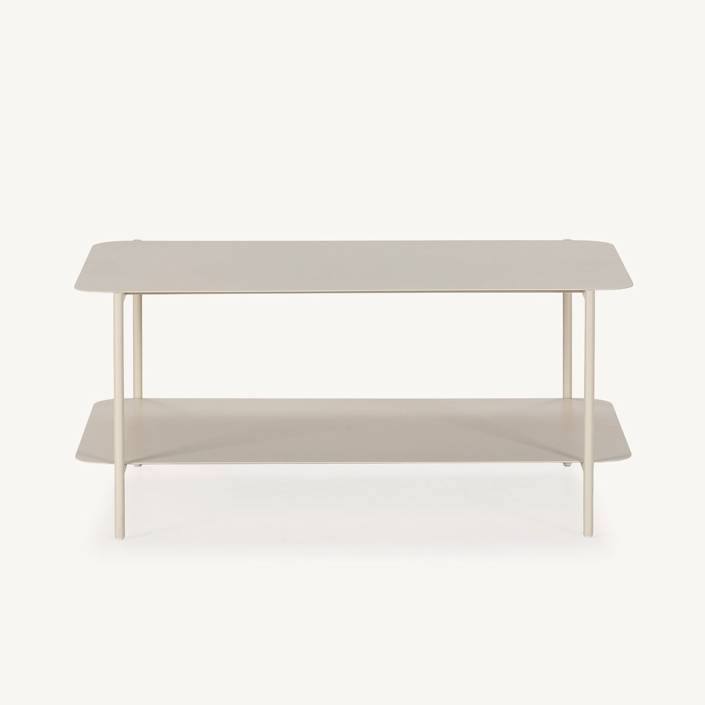 Mesa de centro de Metal Crema rectangular 