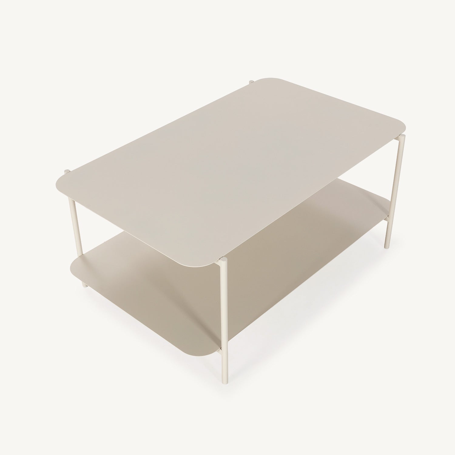 Mesa de centro de Metal Crema rectangular 