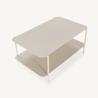 Mesa de centro de Metal Crema rectangular 