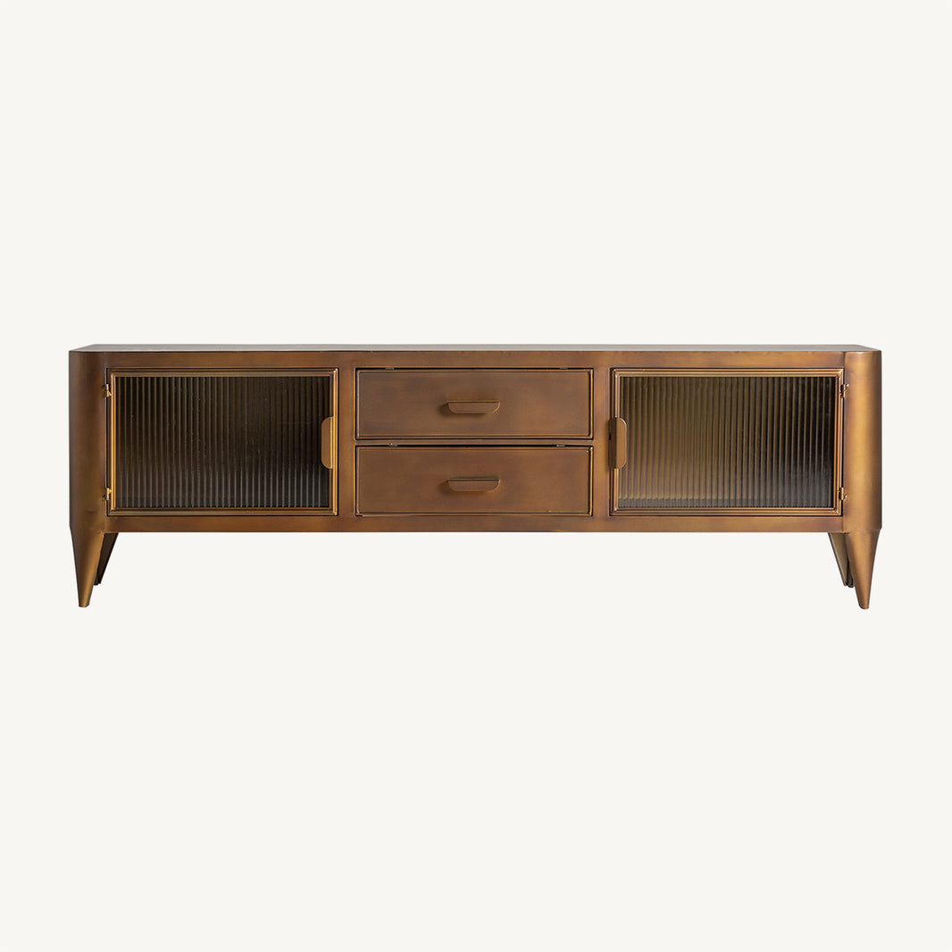 Mueble TV en oro envejecido industrial 