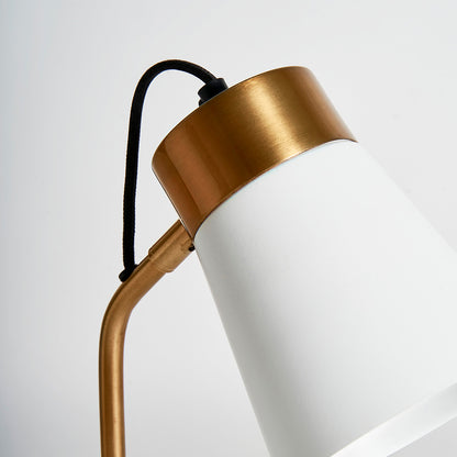 Lámpara de estudio dorada y blanco