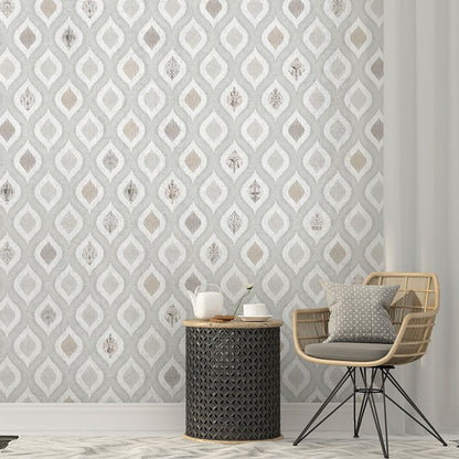 Papel pintado hoja geométrico continuo