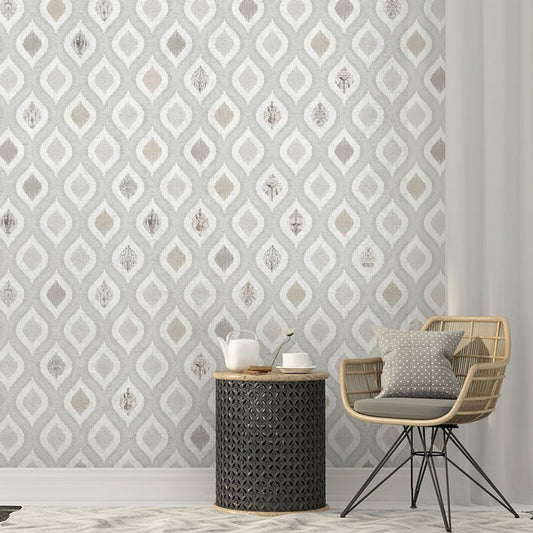 Papel pintado hoja geométrico continuo