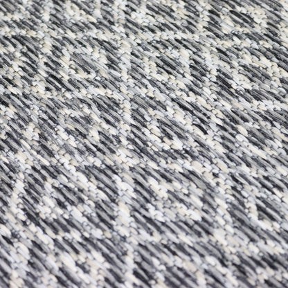 Alfombra de interior y exterior con rombos gris claro
