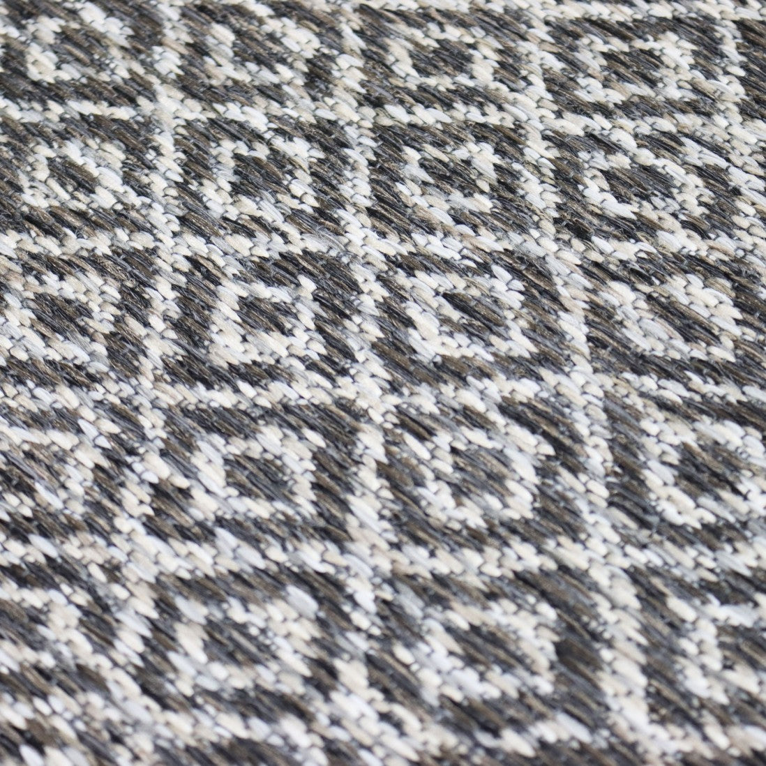 Alfombra de interior y exterior con rombos gris