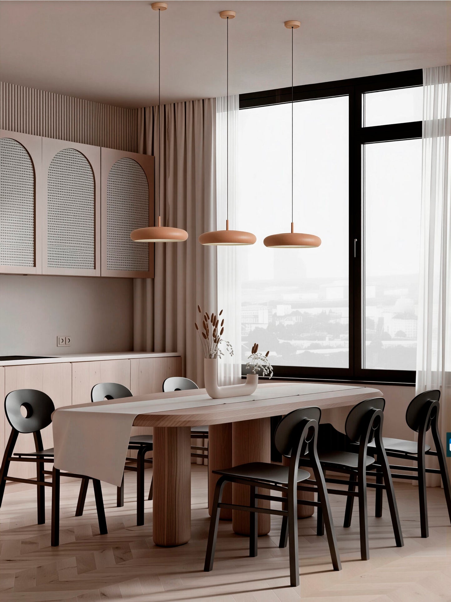 Lámpara de techo colgante en color teja