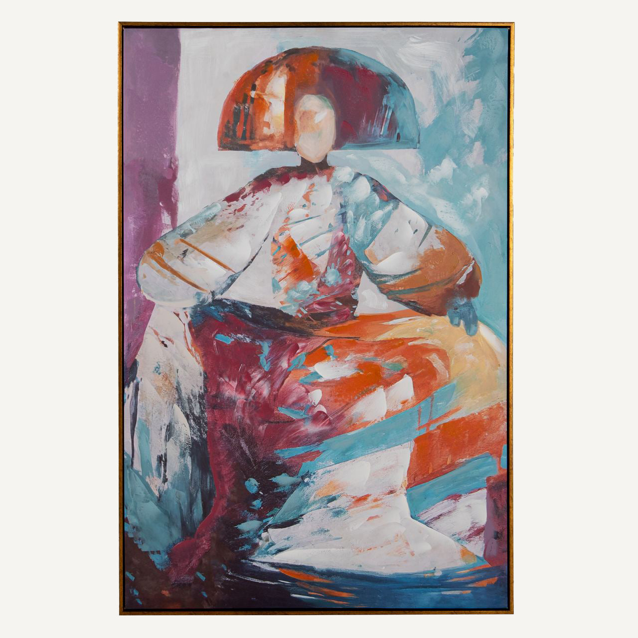 Lienzo Menina Nyobo de estilo expresionista abstracto de 80x120cm