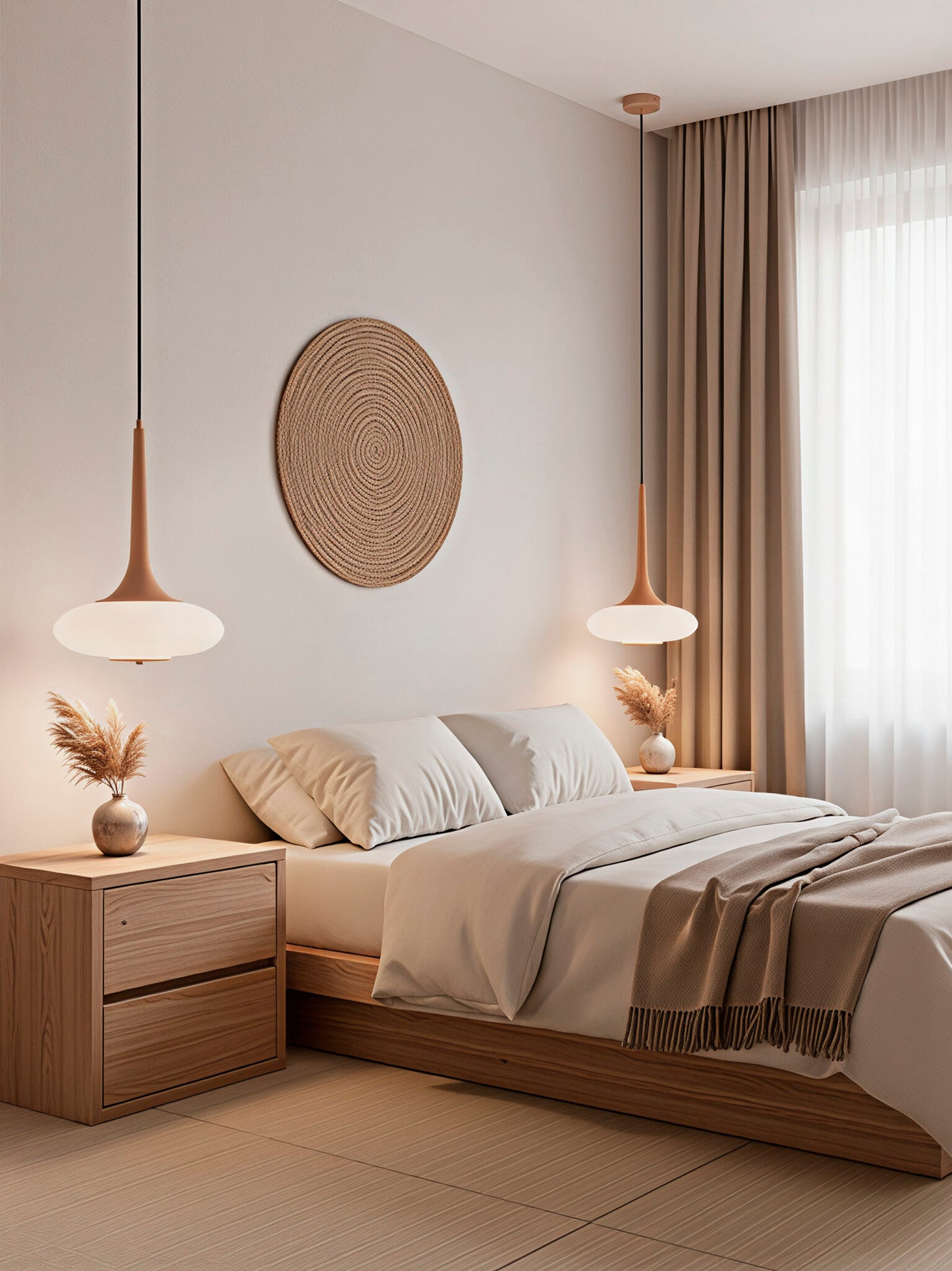 Lámpara de techo colgante en forma de gota en color verde. 