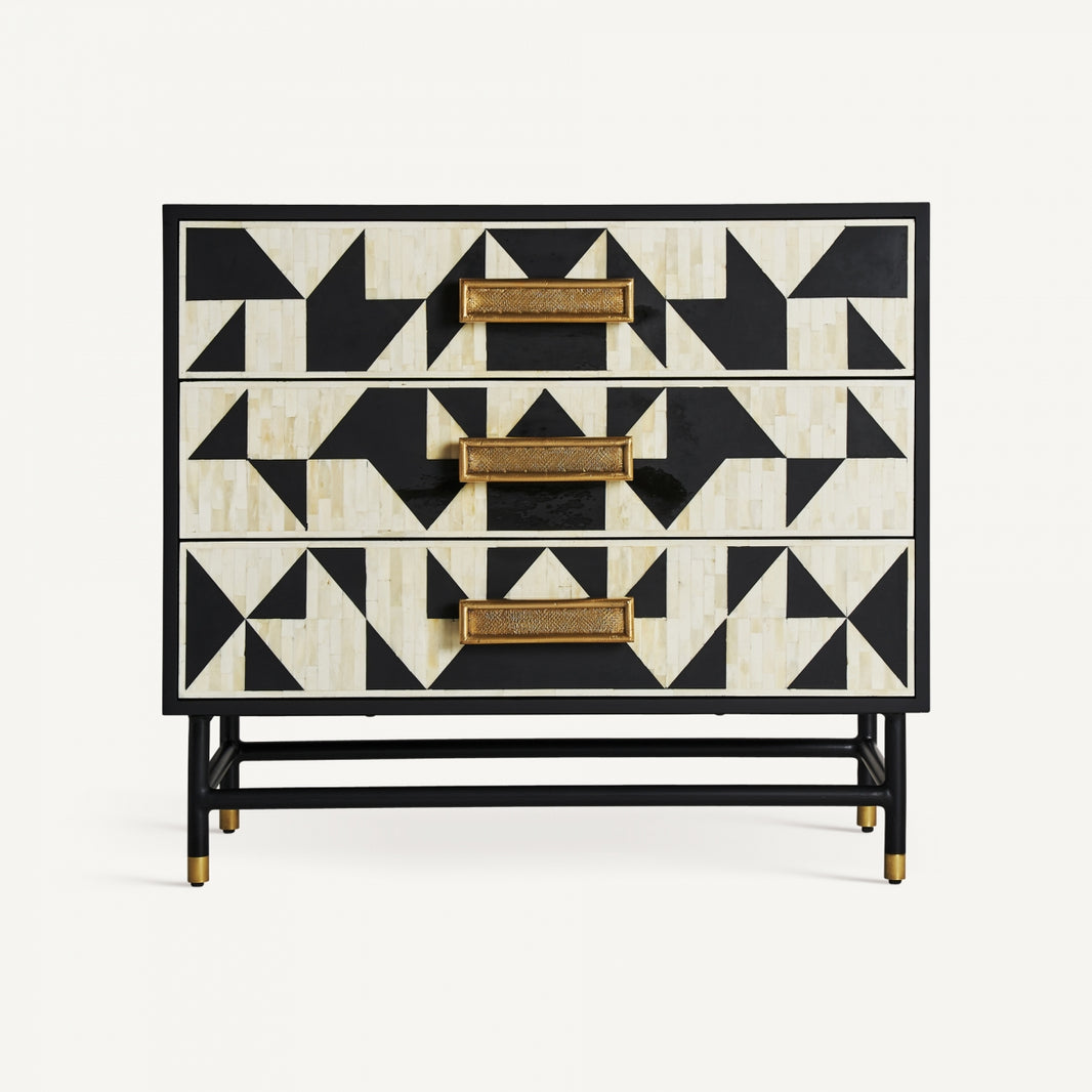 Cómoda Art déco, hierro y color hueso
